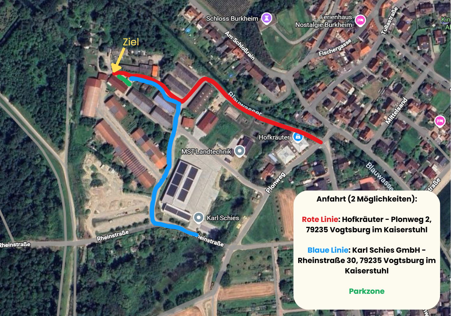 Anfahrtskarte – Burkheim am Kaiserstuhl